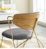 Prevail Gold Stainless Steel Dining and Accent Performance Velvet Chair in Gold Gray Prevail Gold Stainless Steel Dining and Accent Performance Velvet Chair in Gold Gray