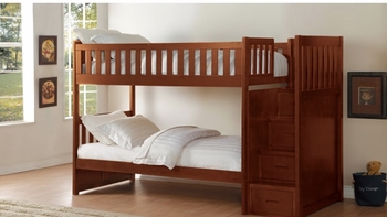 Rowe Collection Twin over Twin Staircase Storage Bunk Bed