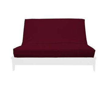 BURGUNDY TWIN SUEDE TEXTURE FUTON COVER