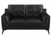 Moira Upholstered Tufted Loveseat With Track Arms Black