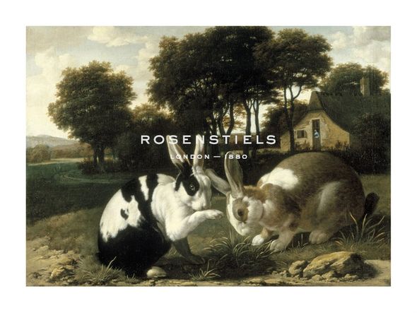 17th Century Haarlem School Hand Numbered Limited Edition Print on Paper :"Two Rabbits In A Landscape"