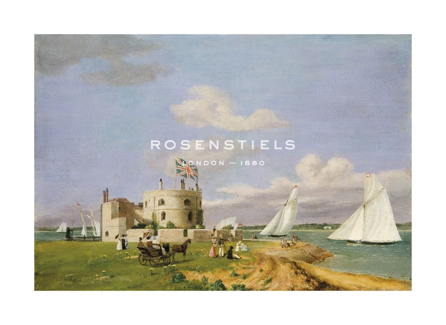 19th Century English School Hand Numbered Limited Edition Print on Paper :"Yachts Racing off Calshot Castle, Southampton Water"