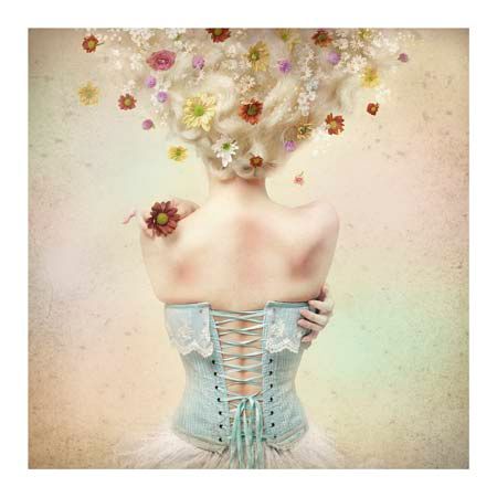 1x Collection Open Edition Canvas Giclee :"Girl of the Flower Garden"