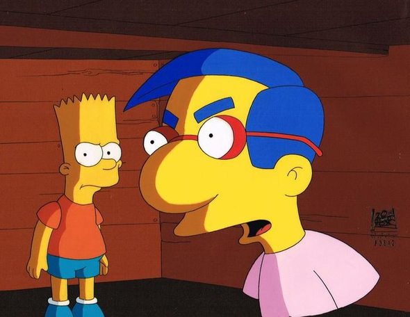 20th Century Fox New Simpsons Art Orig. Prod. Cel:"Three Men and a Comic Book"