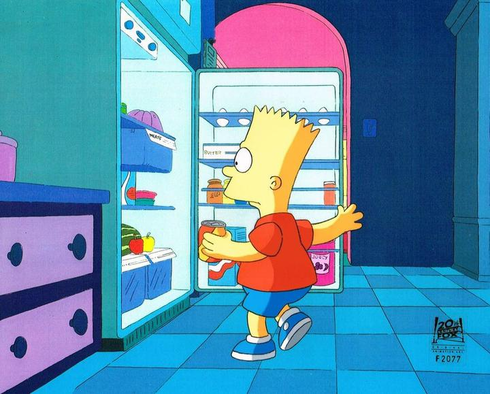 20th Century Fox New Simpsons Art Orig. Prod. Cel:"Flaming Moe's" 20th Century Fox New Simpsons Art Orig. Prod. Cel:"Flaming Moe's"