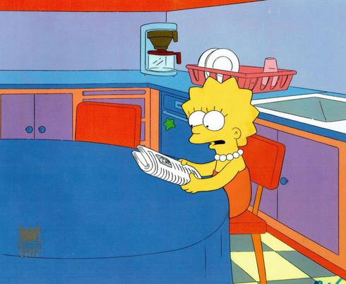 20th Century Fox New Simpsons Art Orig. Prod. Cel:"The Old Man and the Lisa" 20th Century Fox New Simpsons Art Orig. Prod. Cel:"The Old Man and the Lisa"