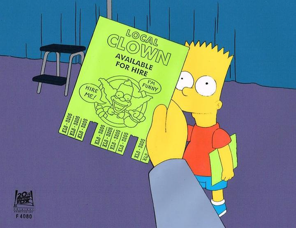 20th Century Fox New Simpsons Art Orig. Prod. Cel:"The Last Temptation of Krust"