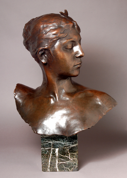 A. Falguiere Handcrafted Solid Bronze Sculpture:"Diana Bust"