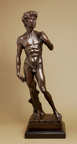 A. Santini Handcrafted Solid Bronze Sculpture:"David"