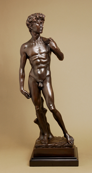 A. Santini Handcrafted Solid Bronze Sculpture:"David"
