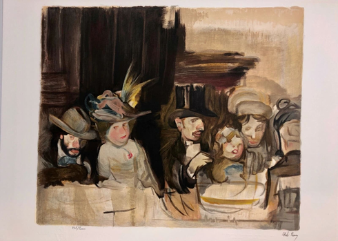 Abel Pann Atist Signed Limited Edition Lithograph: "Paris Café" Abel Pann Atist Signed Limited Edition Lithograph: "Paris Café"