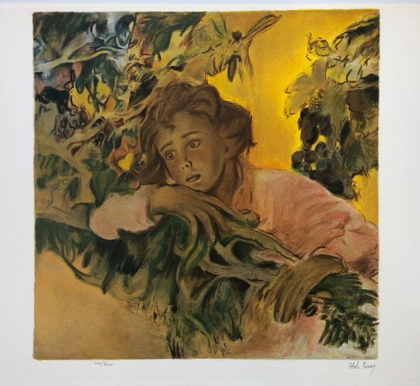 Abel Pann Signed Size Lithograph: "Young King David "