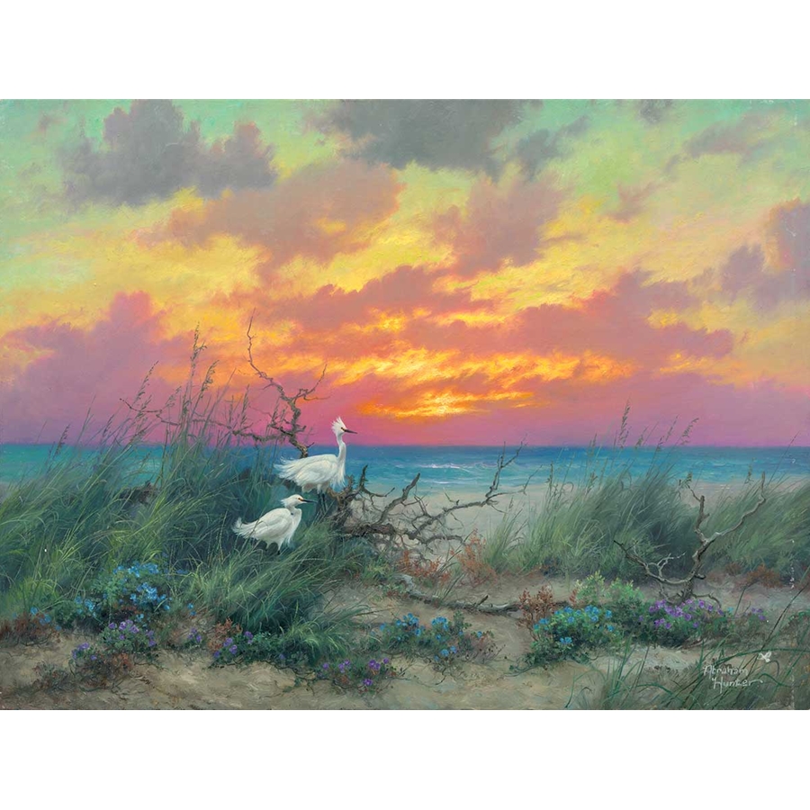 Abraham Hunter Artist Hand Signed Limited Edition Embellished Canvas Giclee:"Colors of the Morning"