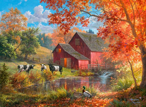 Abraham Hunter Artist Hand Signed Limited Edition Embellished Canvas Giclee:"Life on the Farm" Abraham Hunter Artist Hand Signed Limited Edition Embellished Canvas Giclee:"Life on the Farm"