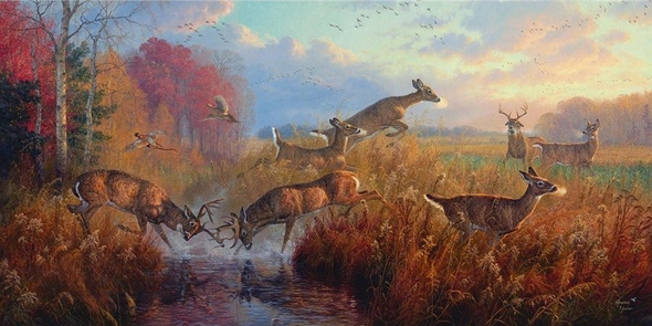 Abraham Hunter Artist Hand Signed Limited Edition Embellished Canvas Giclee:"By Dawn�s Great Battle"
