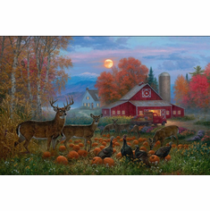 Abraham Hunter Artist Hand Signed Limited Edition Embellished Canvas Giclee:�Harvest Moon�