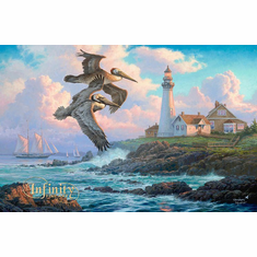 Abraham Hunter Artist Hand Signed Limited Edition Embellished Canvas Giclee: �Pelican Light�    