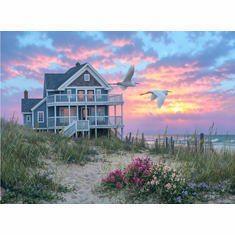 Abraham Hunter Artist Hand Signed Limited Edition Embellished Canvas Giclee: �Seaside Dawn�    