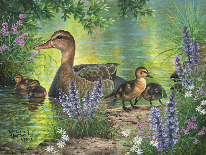 Abraham Hunter Hand Signed and Numbered Limited Edition Embellished Canvas Giclee:"Field Trip"