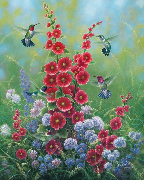 Abraham Hunter Hand Signed and Numbered Limited Edition Embellished Canvas Giclee:"Joys of Summer"