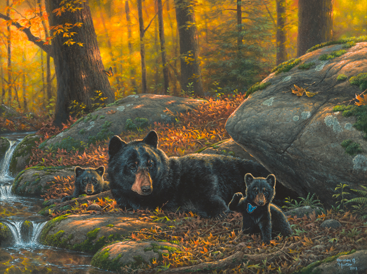 Abraham Hunter Hand Signed and Numbered Limited Edition Embellished Canvas Giclee:"Playtime"