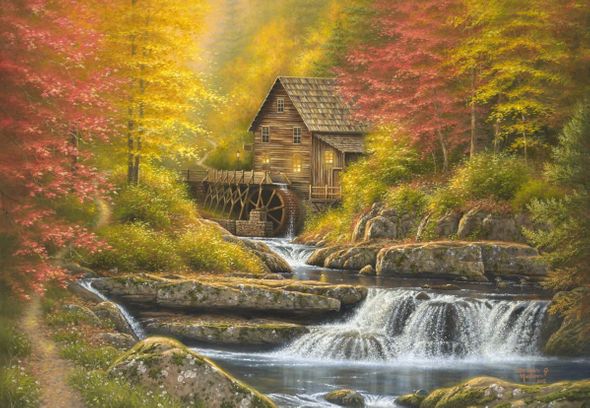 Abraham Hunter Hand Signed and Numbered Limited Edition Embellished Canvas Giclee:"Remember When"