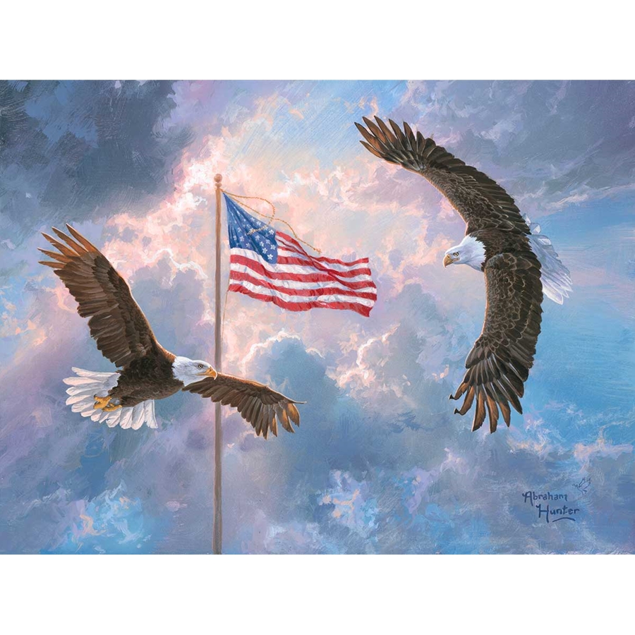 Abraham Hunter Artist Hand Signed Limited Edition Embellished Canvas Giclee:"Symbols of Freedom"