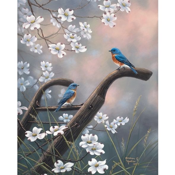 Abraham Hunter Hand Signed and Numbered Limited Edition Embellished Canvas Giclee:"Welcome Home"