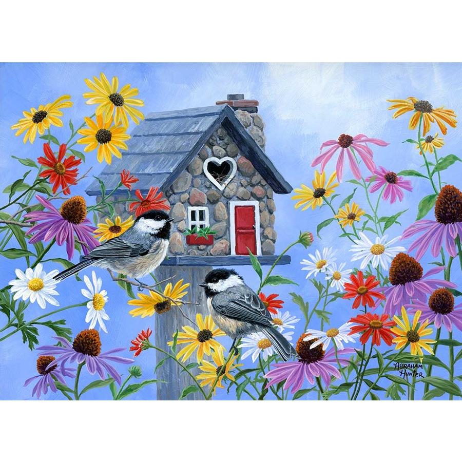 Abraham Hunter AP Limited Edition Artist Embellished Canvas Giclee:"Tweetheart Cottage"