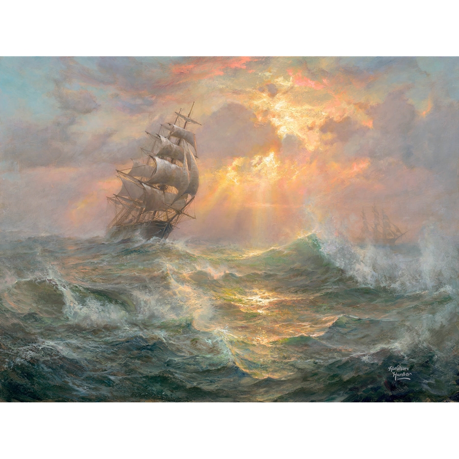 Abraham Hunter Limited Edition Embellished Canvas Giclee:"Through the Storm"