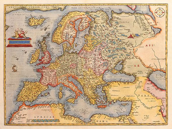 Abraham Ortelius Hand Numbered Limited Edition Print on Paper :"Europae, 1584-1612"