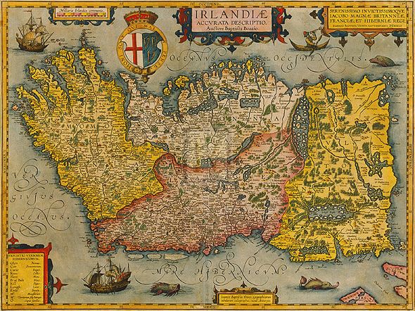 Abraham Ortelius Hand Numbered Limited Edition Print on Paper :"Irlandiae, 1602"