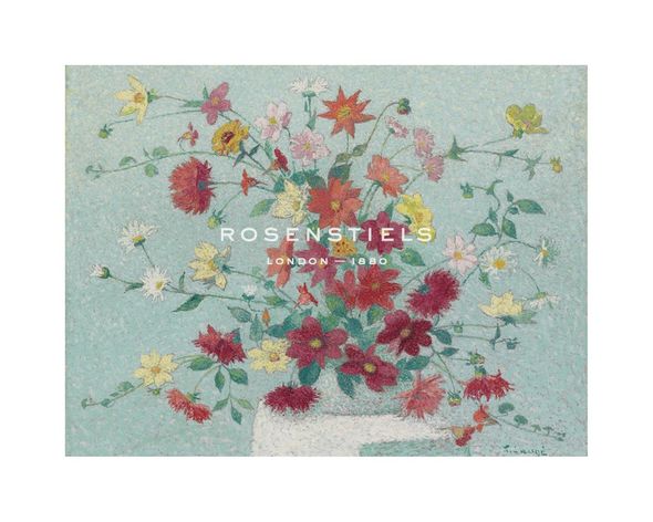 Achille Lauge Hand Numbered Limited Edition Print on Paper :"Vase of Flowers"