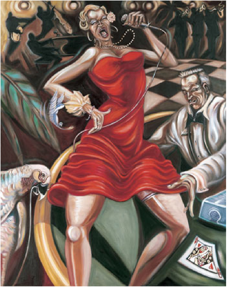 Adam Stone Artist Signed Limited Edition Giclee on canvas:"Diva Las Vegas"