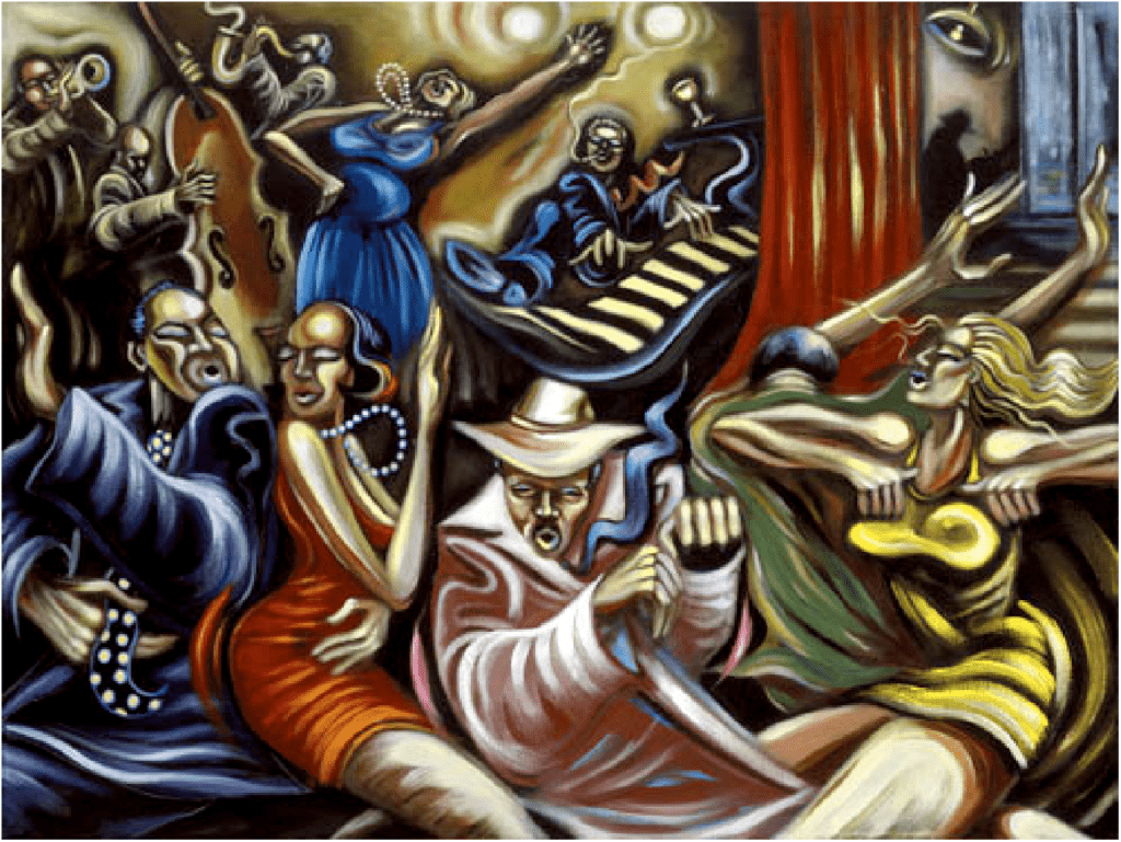 Adam Stone Artist Signed Limited Edition Giclee on canvas:"Stormy Night At Fais Do-Do"
