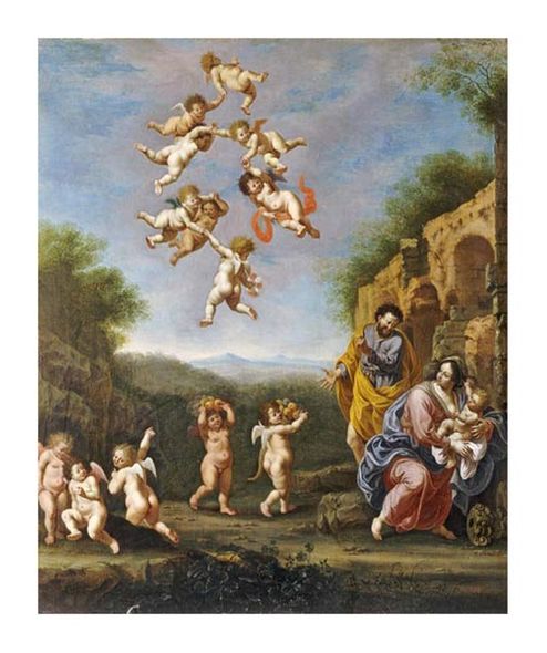 Adriaen Van Nieulandt Fine Art Open Edition Gicl&eacute;e:"The Rest on the Flight into Egypt"