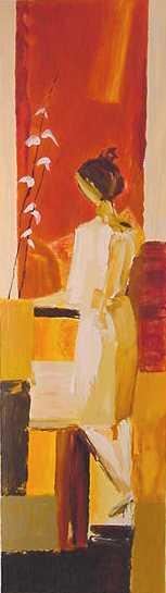 Adriana Naveh Hand Signed and Numbered Limited Edition Watercolor on Paper: " Elegance "