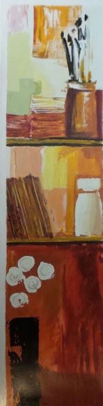 Adriana Naveh Limited Edition Serigraph on Canvas:"Artist's Book Case"