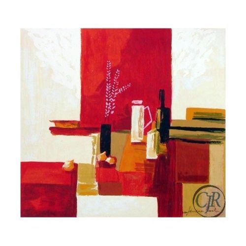 Adriana Naveh Limited Edition Serigraph on Paper:"Symphony in Red"