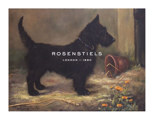 Adrienne Lester Hand Numbered Limited Edition Print on Paper :"Scottie in the Garden"