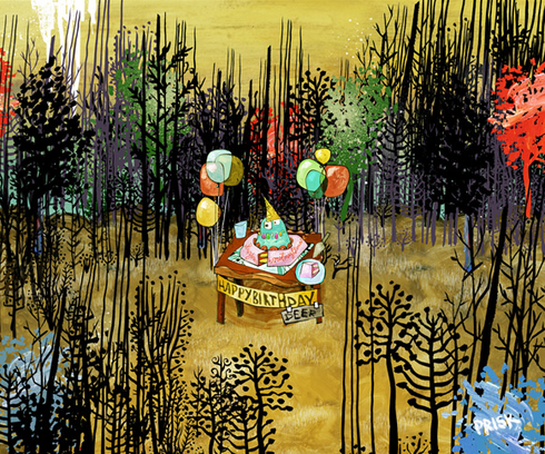 Adult Swim Studio Art Giclee Print (Canvas): "Deerbait" Adult Swim Studio Art Giclee Print (Canvas): "Deerbait"