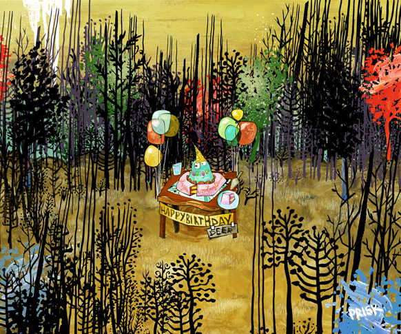Adult Swim Studio Art Giclee Print (Canvas): "Deerbait"