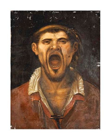Agostino Carracci Fine Art Open Edition Giclée:"A Peasant Man, Head and Shoulders, Shouting"