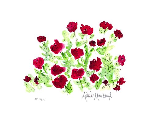 Aimee Marcoux Limited Edition Signed Giclee AP Ed. 20:"Red Flowers"