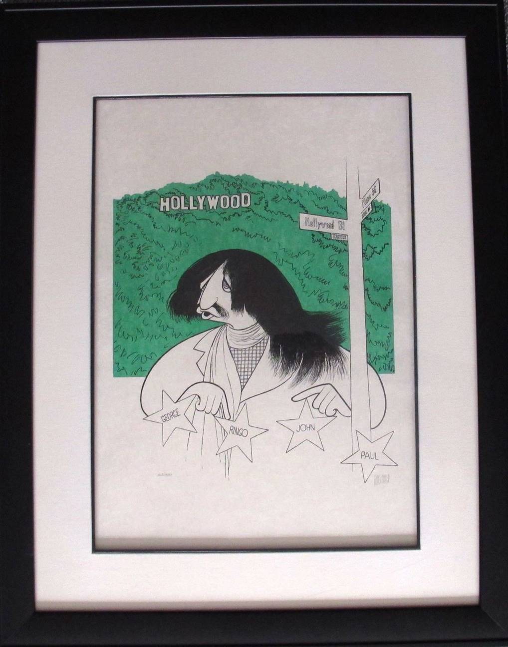 Al Hirschfeld Hand Signed Framed Limited Edition Lithograph:"Ringo Star The Beatles"