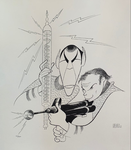 Al Hirschfeld  Signed Framed Limited Edition Lithograph:"Spock and Kirk, Star Trek"