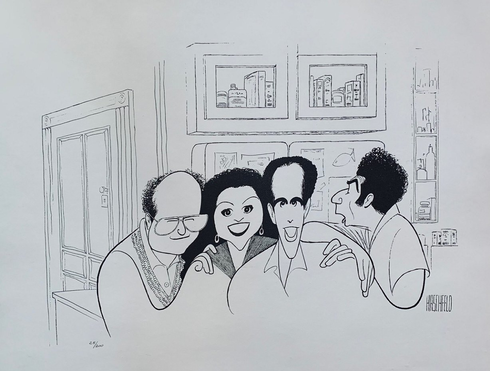 Al Hirschfeld Signed Limited Edition Lithograph:"Seinfeld, the Finale"