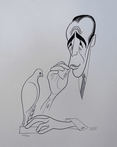 Al Hirschfeld Hand Signed Limited Edition Lithograph:"The Maltese Falcon Humphrey Bogart"