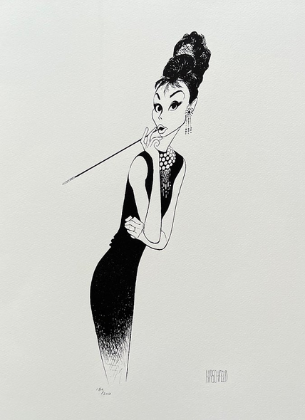 Al Hirschfeld  Signed Limited Edition Lithograph:"Audrey Hepburn"