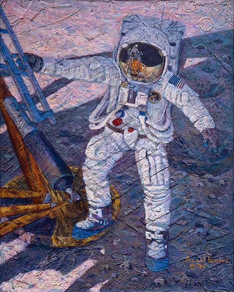 ALAN BEAN 10X13 Secondary Market Art: "GIANT LEAP CNV"